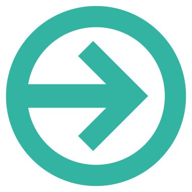 Yön sağ düz vektör simgesi