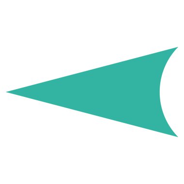 Ok ucu sol düz vektör simgesi