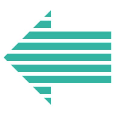 Şerit ok sol düz vektör simgesi