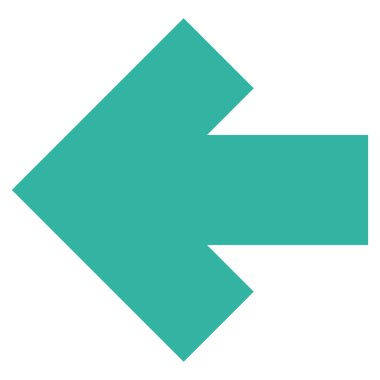 Ok sol düz vektör simgesi