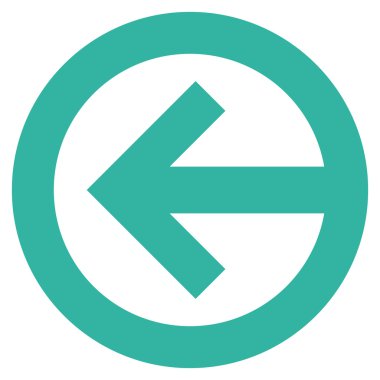 Yön sol düz vektör simgesi