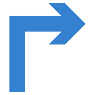 Sağa çevir düz vektör simgesi