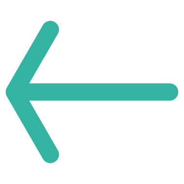 Ok sol düz vektör simgesi