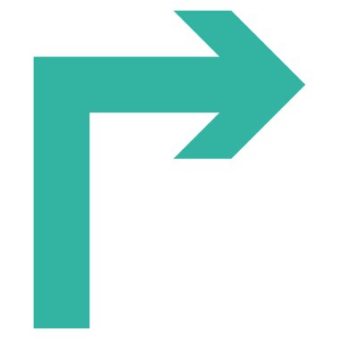 Sağa çevir düz vektör simgesi