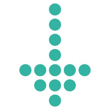 Noktalı ok aşağı düz vektör simgesi