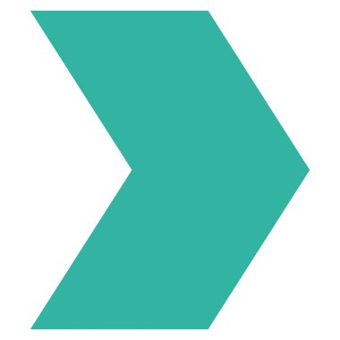 Yön sağ düz vektör simgesi