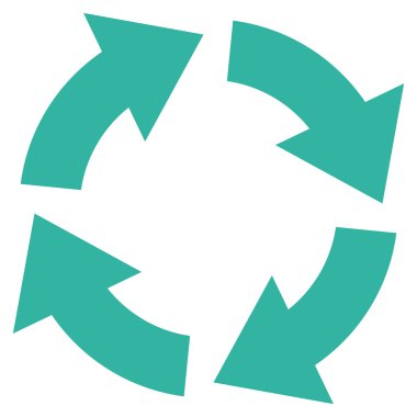 Dolaşım düz vektör simgesi