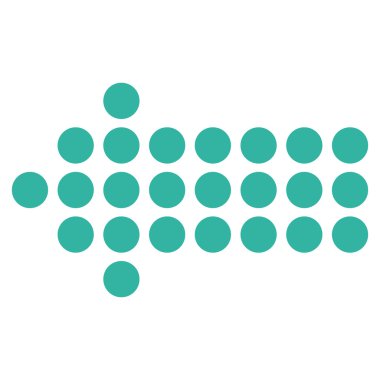 Noktalı ok sol düz vektör simgesi