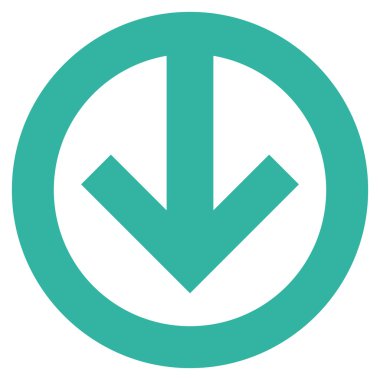 Düz vektör simgesi aşağı yön