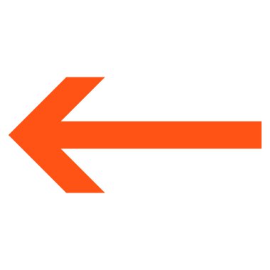 Ok sol düz vektör simgesi