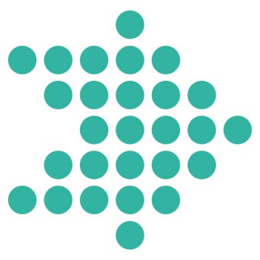 Düz vektör simgesi sağ noktalı ok