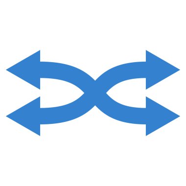 Shuffle okları yatay düz vektör simgesi