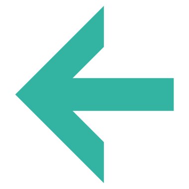 Ok sol düz vektör simgesi