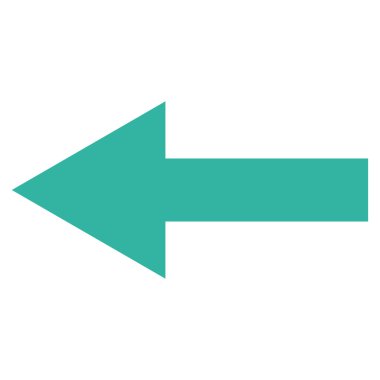 Ok sol düz vektör simgesi