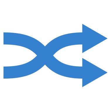 Shuffle oklar sağ düz vektör simgesi