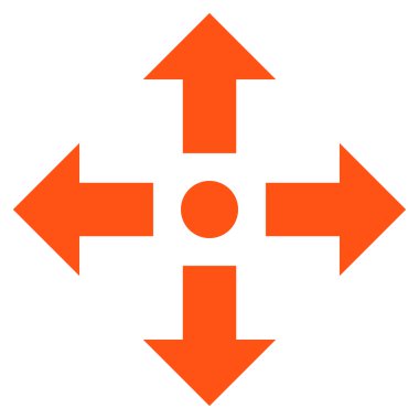 Oklar düz vektör simgesini genişletin