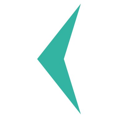 Ok ucu sol düz vektör simgesi