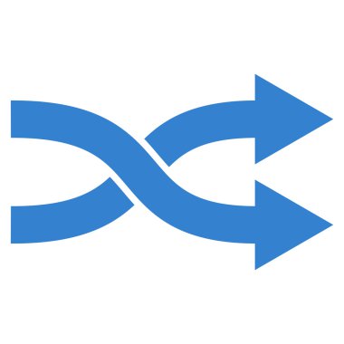 Shuffle oklar sağ düz vektör simgesi