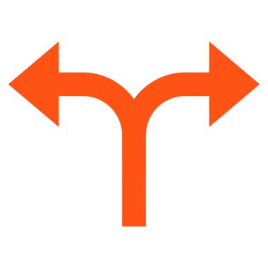 Bifurkasyon oklar sol düz vektör simgesi sağ