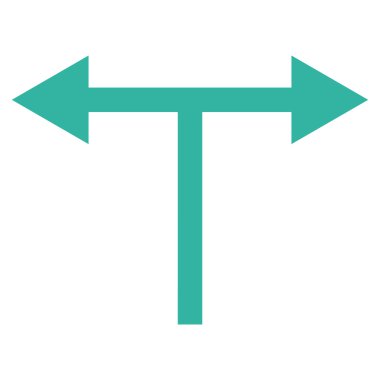 Bifurkasyon oklar sol düz vektör simgesi sağ