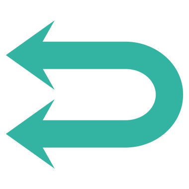 Sola çift ok düz vektör simgesi