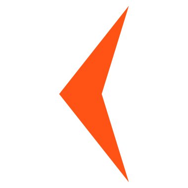 Ok ucu sol düz vektör simgesi