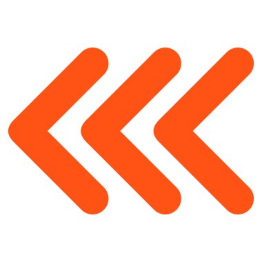 Üçlü ok ucu sol düz vektör simgesi