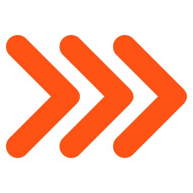 Üçlü ok ucu sağ düz vektör simgesi