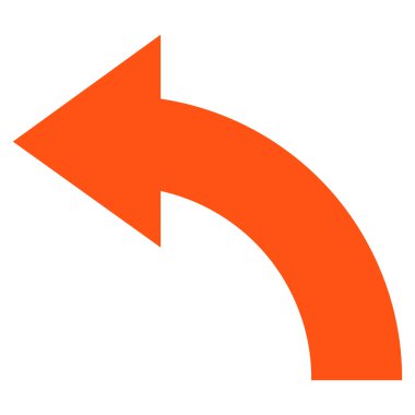 Döndürme sol düz vektör simgesi