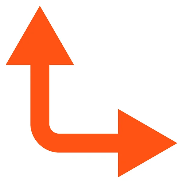 Bifurcation Arrow Up Flat Vector Icon — стоковый вектор