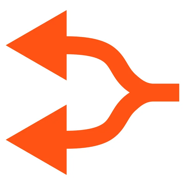 Split Arrows Left Flat Vector Icon — Stock Vector