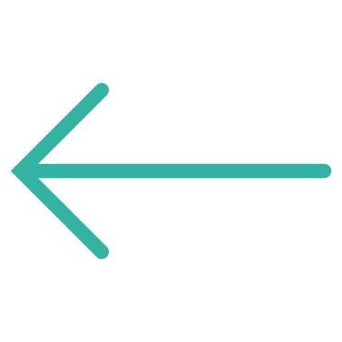 Ok sol düz vektör simgesi