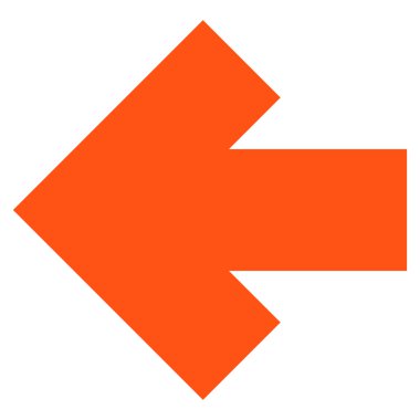 Ok sol düz vektör simgesi