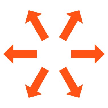 Radyal oklar düz vektör simgesi