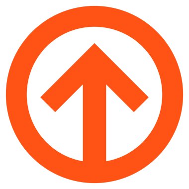 Yön yukarı düz vektör simgesi