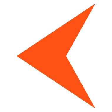 Ok ucu sol düz vektör simgesi