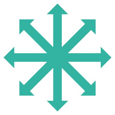 Oklar düz vektör simgesini genişletin