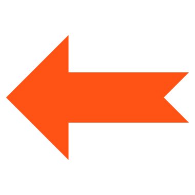 Ok sol düz vektör simgesi