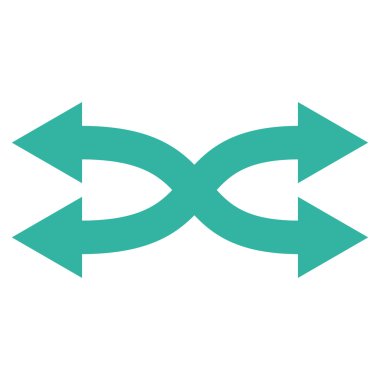 Shuffle okları yatay düz vektör simgesi