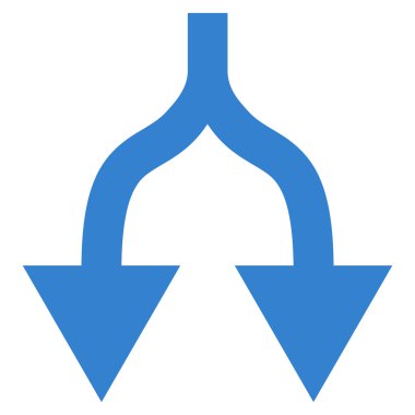 Düz vektör simgesi aşağı okları bölme