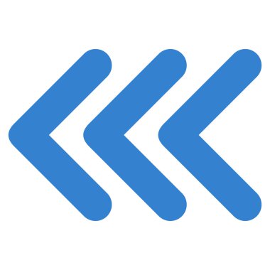 Üçlü ok ucu sol düz vektör simgesi