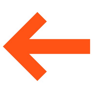 Ok sol düz vektör simgesi