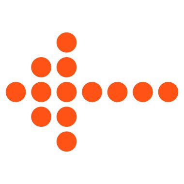 Noktalı ok sol düz vektör simgesi