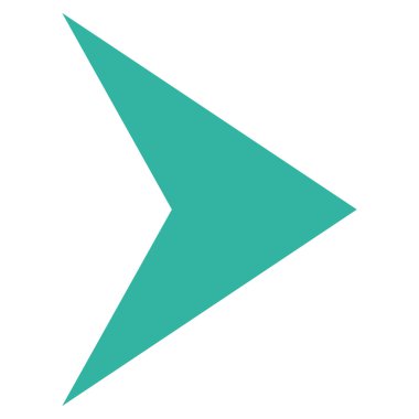 Ok ucu sağ düz vektör simgesi