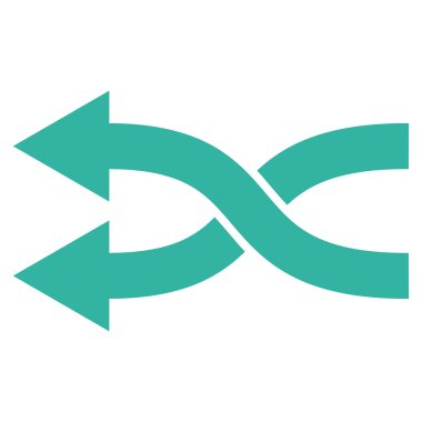 Shuffle oklar sol düz vektör simgesi