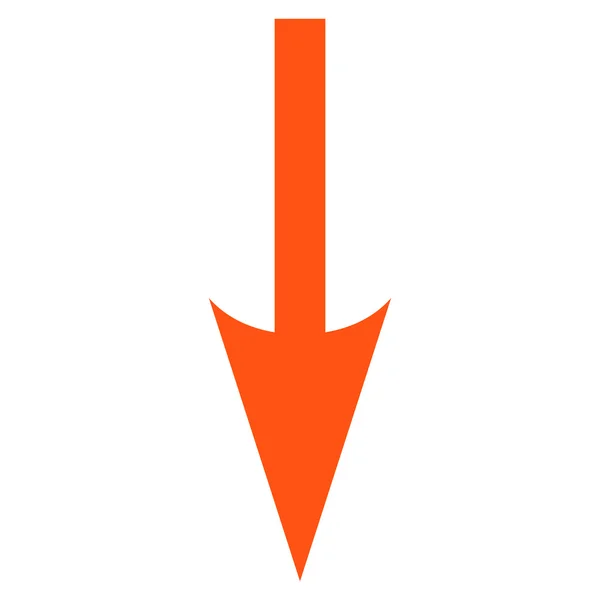 Flecha aguda hacia abajo icono de vector plano — Vector de stock