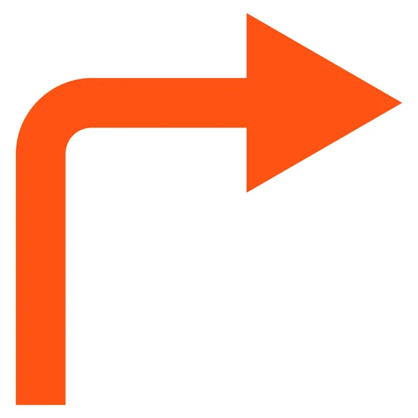 Turn Right platte Vector Icon — Stockvector