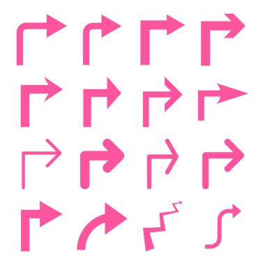 Doğru vektör düz Icon Set çevirmek