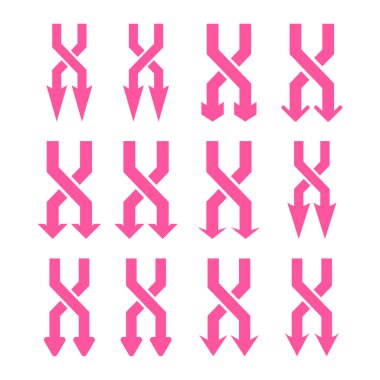 Vektör düz Icon Set aşağı okları shuffle