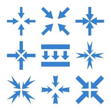 Basınç oklar düz Icon Set vektör